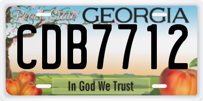 GA license plate CDB7712