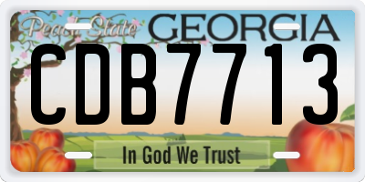 GA license plate CDB7713