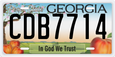GA license plate CDB7714