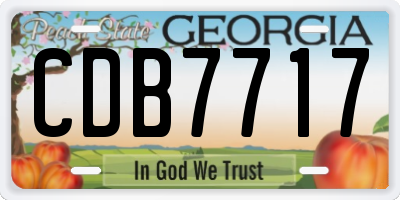 GA license plate CDB7717