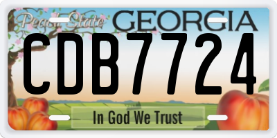 GA license plate CDB7724
