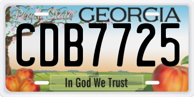 GA license plate CDB7725