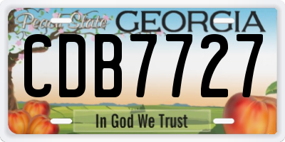 GA license plate CDB7727