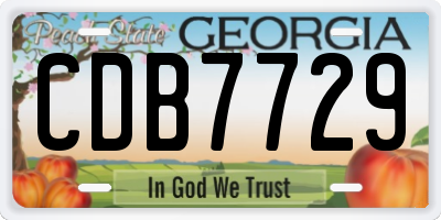 GA license plate CDB7729
