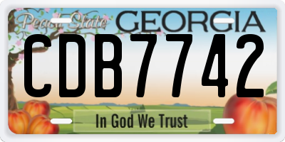 GA license plate CDB7742