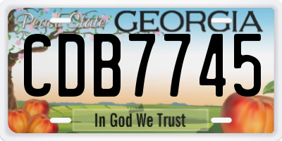GA license plate CDB7745