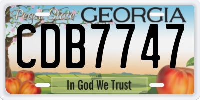 GA license plate CDB7747