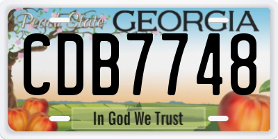 GA license plate CDB7748