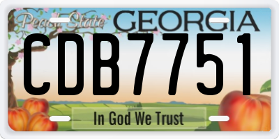 GA license plate CDB7751