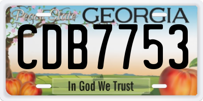GA license plate CDB7753