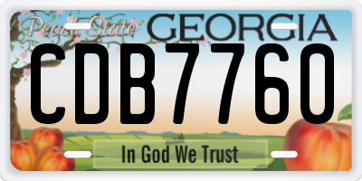 GA license plate CDB7760