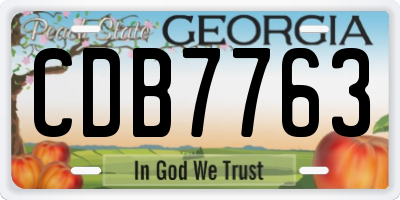 GA license plate CDB7763