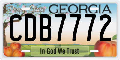 GA license plate CDB7772