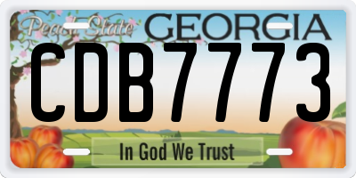 GA license plate CDB7773
