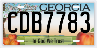 GA license plate CDB7783