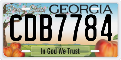 GA license plate CDB7784