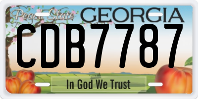 GA license plate CDB7787