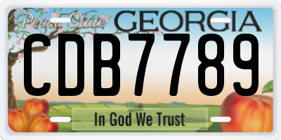 GA license plate CDB7789