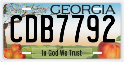 GA license plate CDB7792