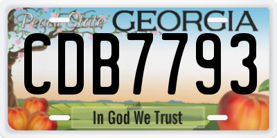 GA license plate CDB7793
