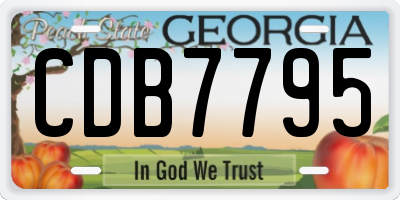 GA license plate CDB7795