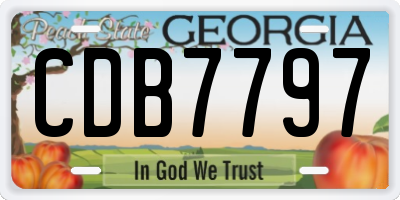 GA license plate CDB7797