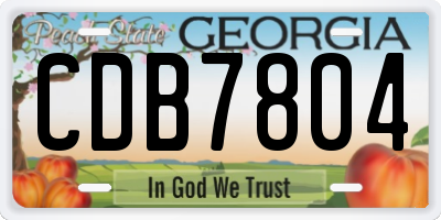 GA license plate CDB7804