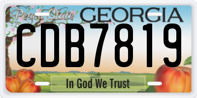 GA license plate CDB7819