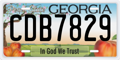 GA license plate CDB7829