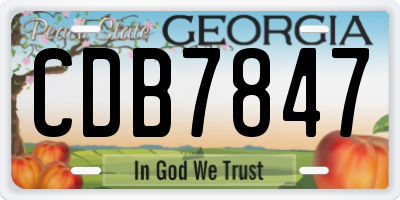 GA license plate CDB7847