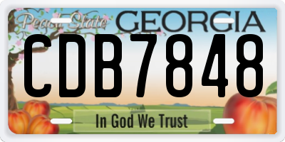 GA license plate CDB7848