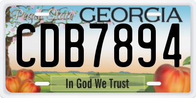 GA license plate CDB7894