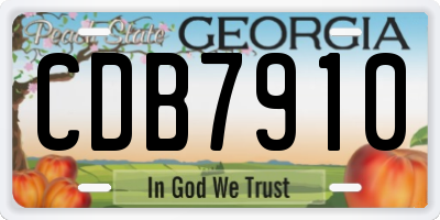 GA license plate CDB7910