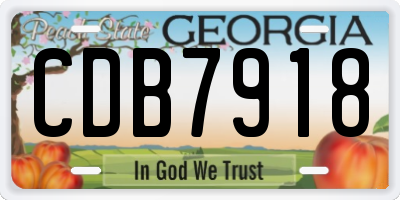 GA license plate CDB7918