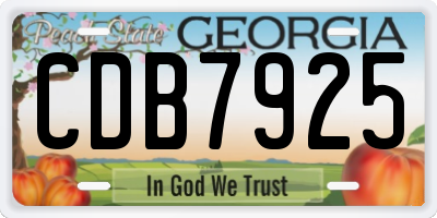 GA license plate CDB7925
