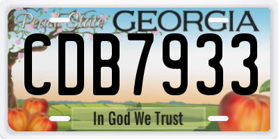 GA license plate CDB7933