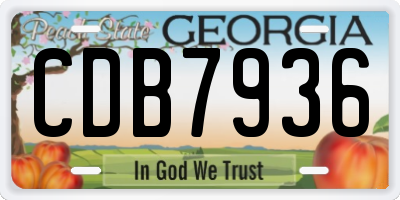 GA license plate CDB7936