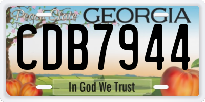 GA license plate CDB7944