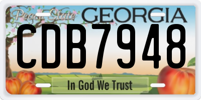 GA license plate CDB7948