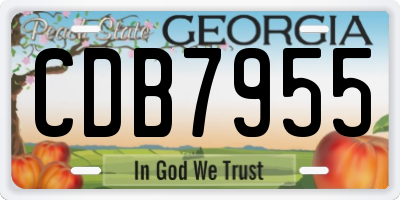 GA license plate CDB7955