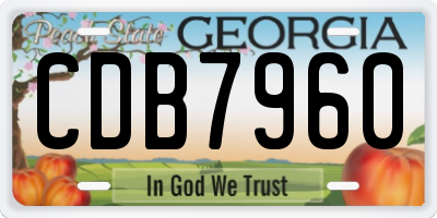 GA license plate CDB7960