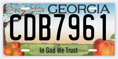GA license plate CDB7961