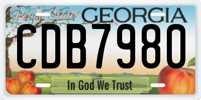 GA license plate CDB7980