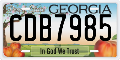 GA license plate CDB7985