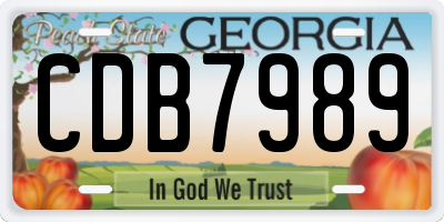 GA license plate CDB7989