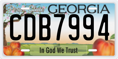 GA license plate CDB7994