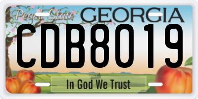 GA license plate CDB8019