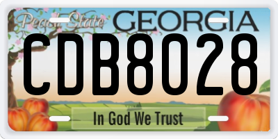 GA license plate CDB8028