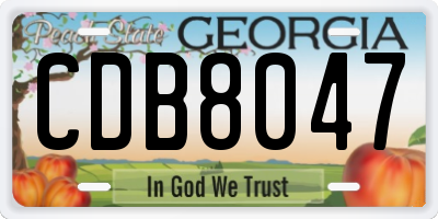 GA license plate CDB8047