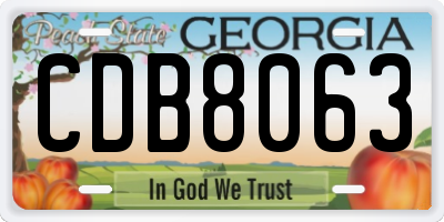 GA license plate CDB8063